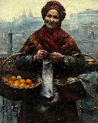 Aleksander Gierymski Jewish woman selling oranges Sweden oil painting artist